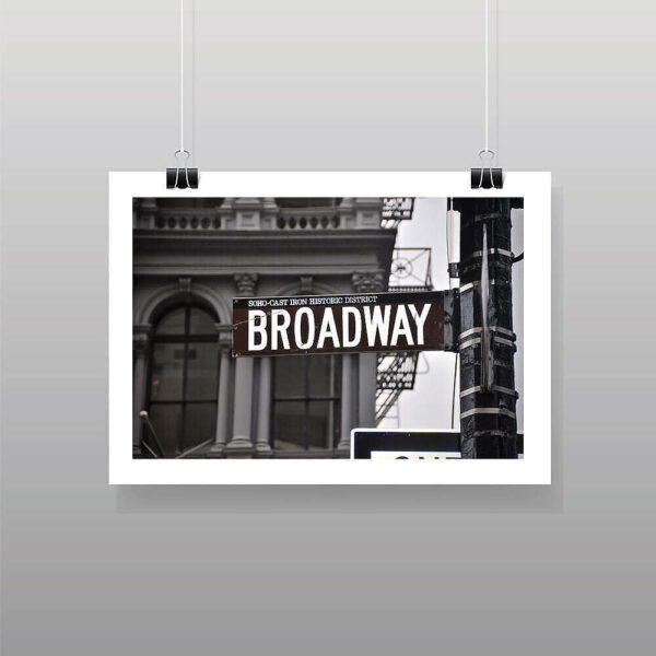 Broadway Street Sign BW