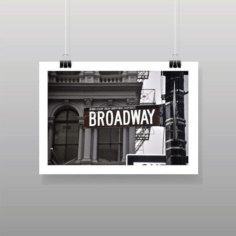 Broadway Street Sign BW