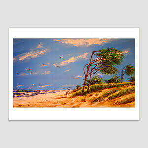 Windy Beach Acrylic Painting