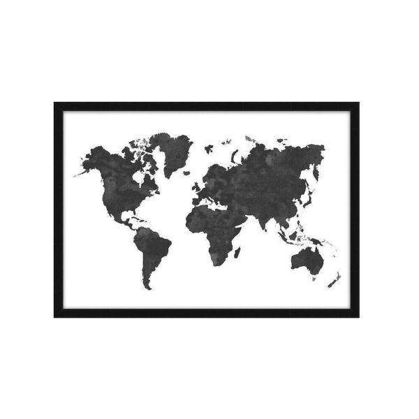 World Map framed Mallin Slim