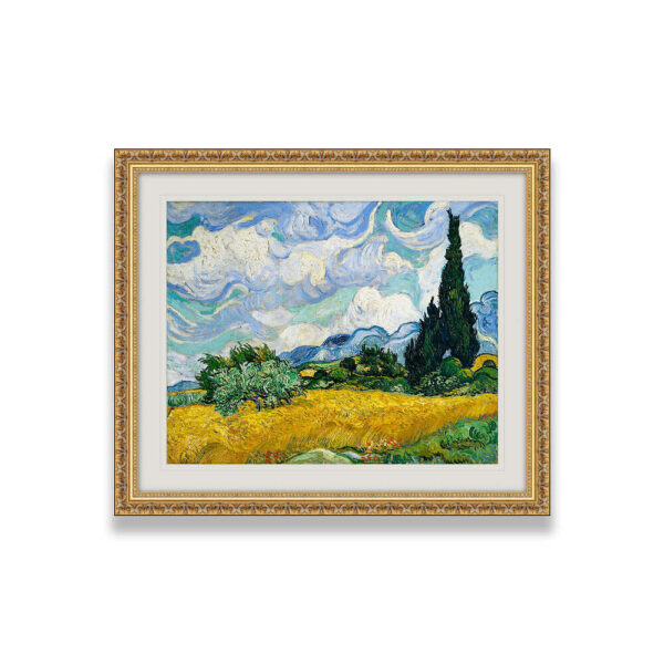 Vincent Van Gogh Wheat Field with Cypresses 1889 Frame Mockup
