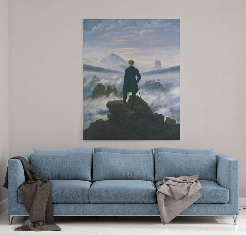 Caspar David Friedrich Wanderer Canvas Sofa Mockup For Web