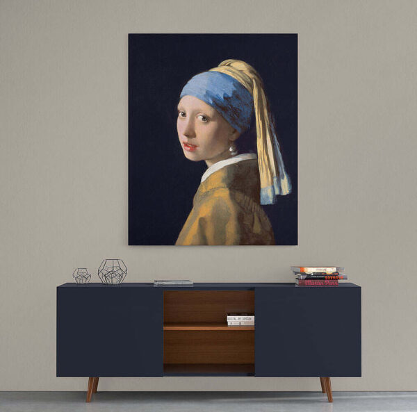 Johannes Vermeel Girl With Pearl Earring Canvas Furniture Mockup For Web