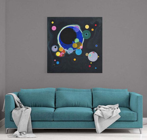 Wassily Kandinsky Several Circles 1926 Canvas Sofa Mockup For Web