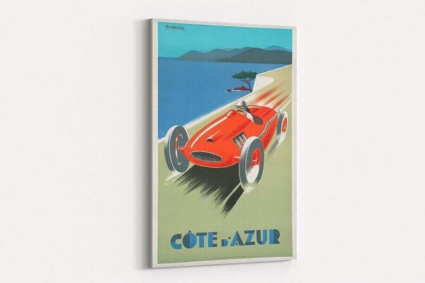 Cote DAzure Vintage Travel Poster Canvas Wall Mockup For Web  e1585351309397