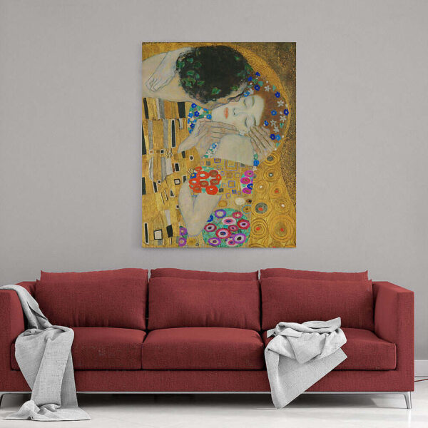 Gustav Klimt The Close up Canvas Gallery Wrap Sofa Mockup