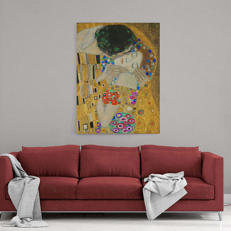 Gustav Klimt The Close up Canvas Gallery Wrap Sofa Mockup