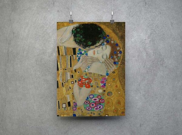 Gustav Klimt The Kiss Detail Mock Up Poster For Web e1584832808696