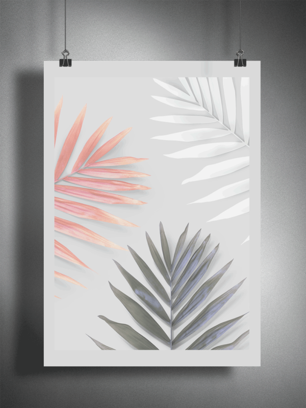 Ikonolexi Modern Leaves Poster Mockup For Web