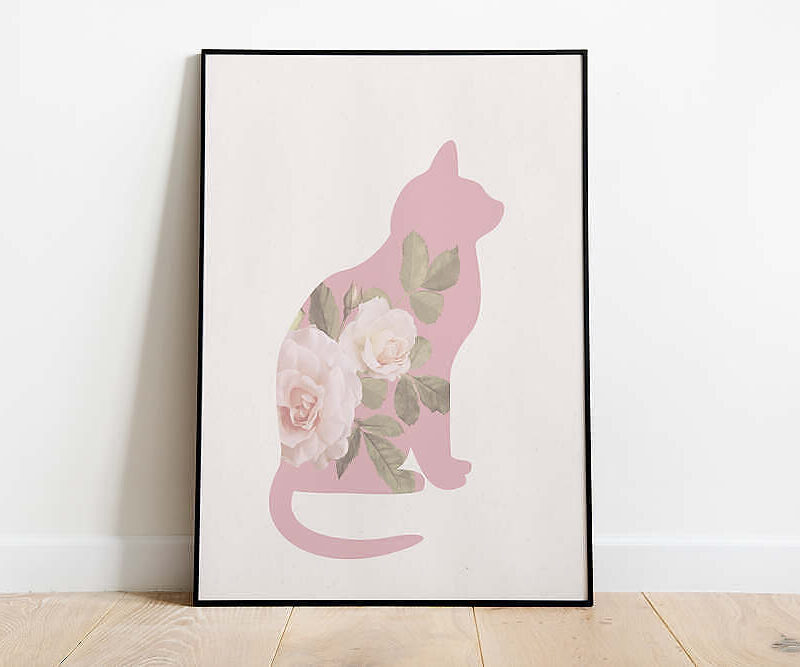 Ikonolexi Rose Cat Frame Mockup For Web