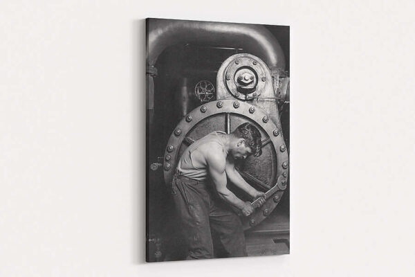 Lewis Wickes Hine Power House Mechanic Canvas Wall Mockup For Web