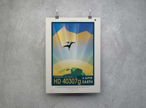 Nasa Exoplanet Travel Bureau HD 40307g Poster Mockup Web e1585511580884
