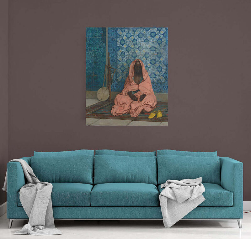 Le Barde Noir Jean Léon Gérôme Canvas Sofa Mockup For Web