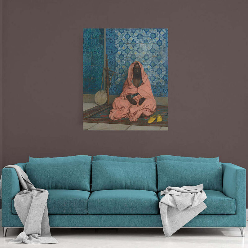 Le Barde Noir Jean Léon Gérôme Canvas Sofa Mockup For Web