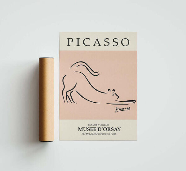 Pablo Picasso Esquisse dun Felin Poster Mockup e1623876595251