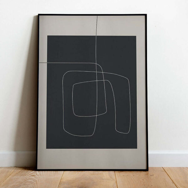 Frame 15 Abstract Line Art Charcoal Abstract Line Art
