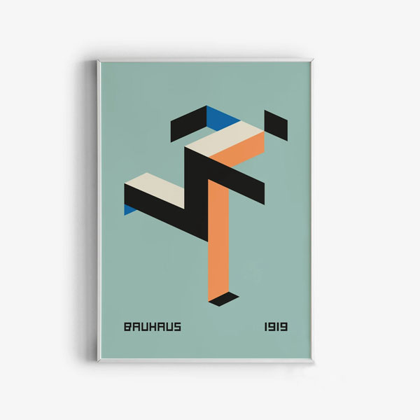 Bauhaus Running Man Bauhaus Vintage Poster Frame Image